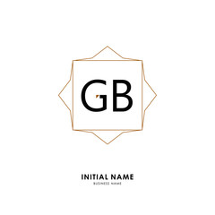 G B GB Initial logo letter with minimalist concept. Vector with scandinavian style logo.