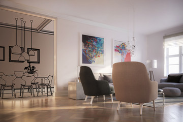 Contemporary Furnishing & Lighting (project) - 3d Visualization