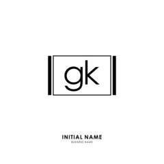 G K GK Initial logo letter with minimalist concept. Vector with scandinavian style logo.