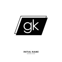 G K GK Initial logo letter with minimalist concept. Vector with scandinavian style logo.