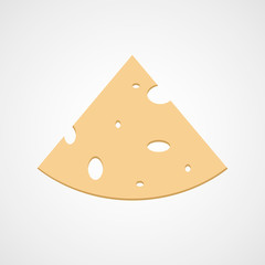 A slice of milk cheese. Vector illustration