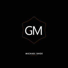 G M GM Initial logo letter with minimalist concept. Vector with scandinavian style logo.