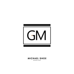 G M GM Initial logo letter with minimalist concept. Vector with scandinavian style logo.