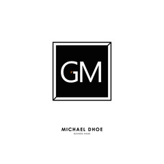 G M GM Initial logo letter with minimalist concept. Vector with scandinavian style logo.