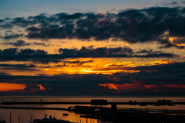 Naklejka premium Amanecer en la Bahía de Palma de Mallorca