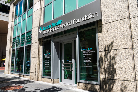 August 21, 2019 San Francisco / CA / USA - Sutter Health Palo Alto Medical Foundation facilities in SOMA district, downtown San Francisco
