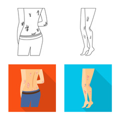 Isolated object of medical and pain sign. Set of medical and disease stock vector illustration.