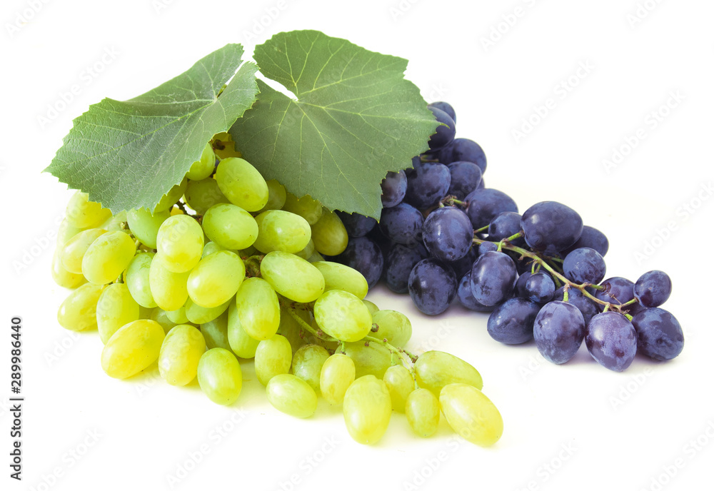 Wall mural grapes branch set isolated on white background