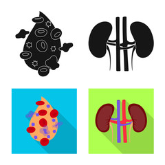 Isolated object of biology and scientific icon. Collection of biology and laboratory stock symbol for web.