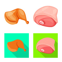 Vector design of product and poultry icon. Set of product and agriculture stock symbol for web.