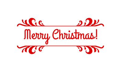 Fototapeta na wymiar Merry Christmas text. Xmas greeting card or banner template. Vector illustration.