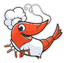 Cartoon shrimp cook