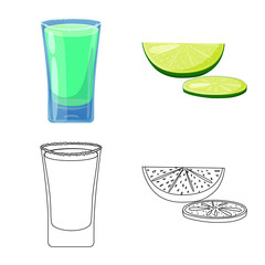 Vector design of cafe and Latin icon. Set of cafe and national vector icon for stock.