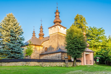 View at the Wooden church of Nativity of Mary in Losie village - Poland