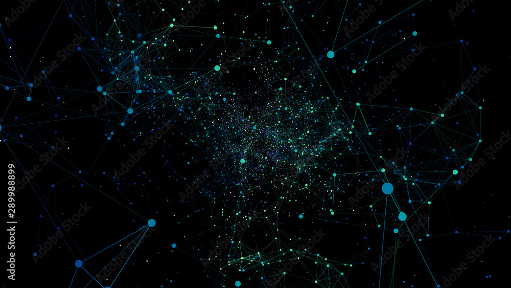 Poster abstract background of interconnected dots