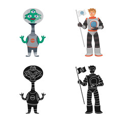 Vector illustration of astronomy and technology logo. Collection of astronomy and sky stock vector illustration.