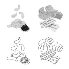 Isolated object of taste and seasonin logo. Collection of taste and organic vector icon for stock.