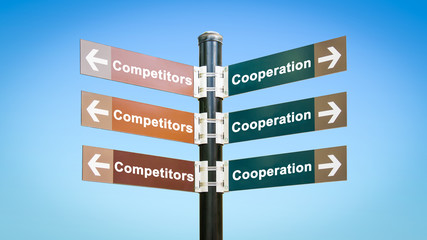 Street Sign Cooperation versus Competitors