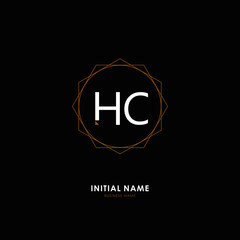 H C HC Initial logo letter with minimalist concept. Vector with scandinavian style logo.