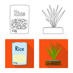 Isolated object of crop and ecological icon. Collection of crop and cooking vector icon for stock.