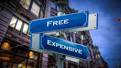 Street Sign Free versus Expensive