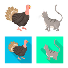 Isolated object of breeding and kitchen logo. Collection of breeding and organic stock symbol for web.