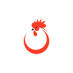 Chicken. Logo. Domestic bird on white background