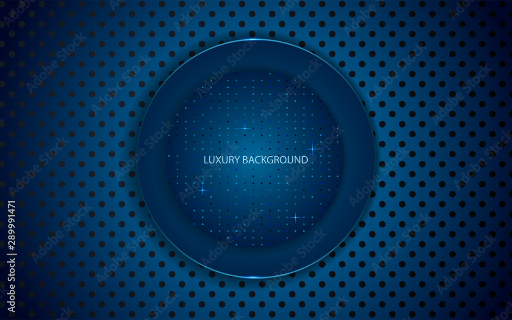 Poster dark blue overlapping layers background with glitters light decoration. vector design template for u