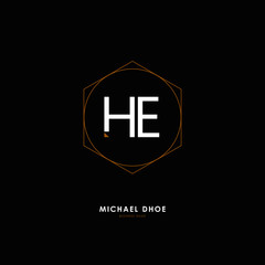 H E HE Initial logo letter with minimalist concept. Vector with scandinavian style logo.