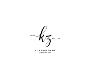 KZ Initial letter logo template vector
