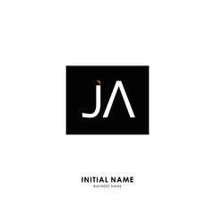 Obraz premium J A JA Initial logo letter with minimalist concept. Vector with scandinavian style logo.