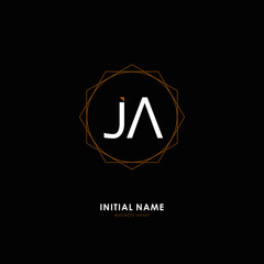 J A JA Initial logo letter with minimalist concept. Vector with scandinavian style logo.