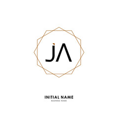 J A JA Initial logo letter with minimalist concept. Vector with scandinavian style logo.