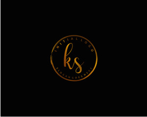 KS Initial letter logo template vector