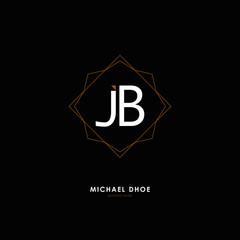 J B JB Initial logo letter with minimalist concept. Vector with scandinavian style logo.