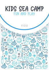 Hand draw Kids doodle background. Objects from a child's life.