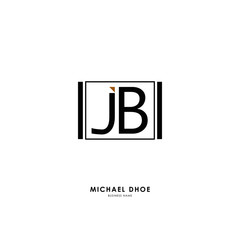 J B JB Initial logo letter with minimalist concept. Vector with scandinavian style logo.