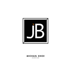 J B JB Initial logo letter with minimalist concept. Vector with scandinavian style logo.