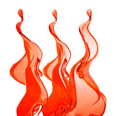 Splash fluid. 3d illustration, 3d rendering.