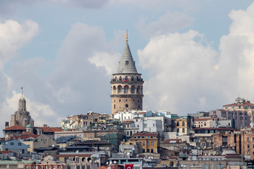 Fototapeta na wymiar Galata Tower, Galata Tower Turk is one of the tallest and oldest towers in Istanbul. 63 meters (206 feet) high tower