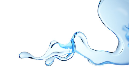 Splash fluid. 3d illustration, 3d rendering.