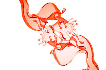 Splash fluid. 3d illustration, 3d rendering.