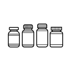 Four Simple Container or Bottle Icons