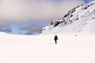 Tongariro crossing in winter,mount ngauruhoe, the great walk, New Zealand, Tongariro National park