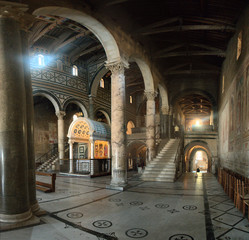 Interior of San Miniato al Monte, romanesque church in Florence