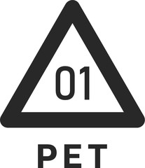 Polyethylene Terephthalate 01 PET  Icon Symbol