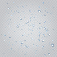 Water droplets on the surface vector illustration. Water spray
