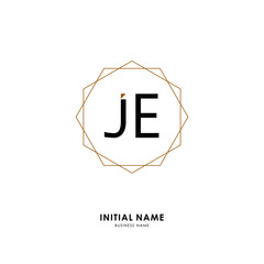 J E JE Initial logo letter with minimalist concept. Vector with scandinavian style logo.