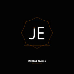 J E JE Initial logo letter with minimalist concept. Vector with scandinavian style logo.