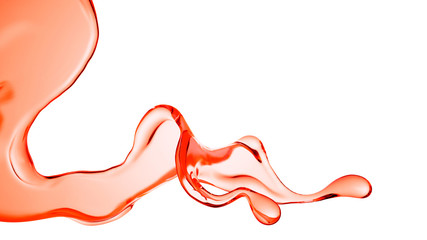 Splash fluid. 3d illustration, 3d rendering.